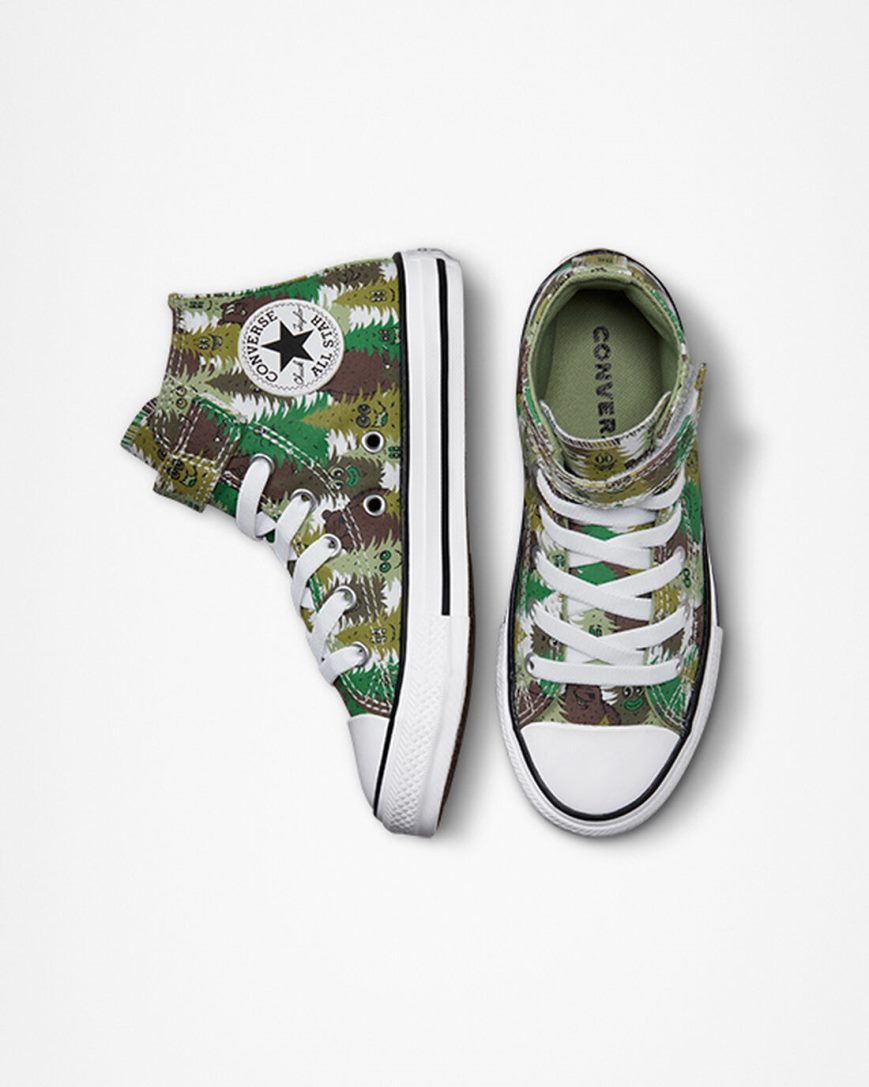 Tenisi Inalti Baieti Converse Chuck Taylor All Star Easy-On Forest Camo Albi Verzi | RO NCOTY591